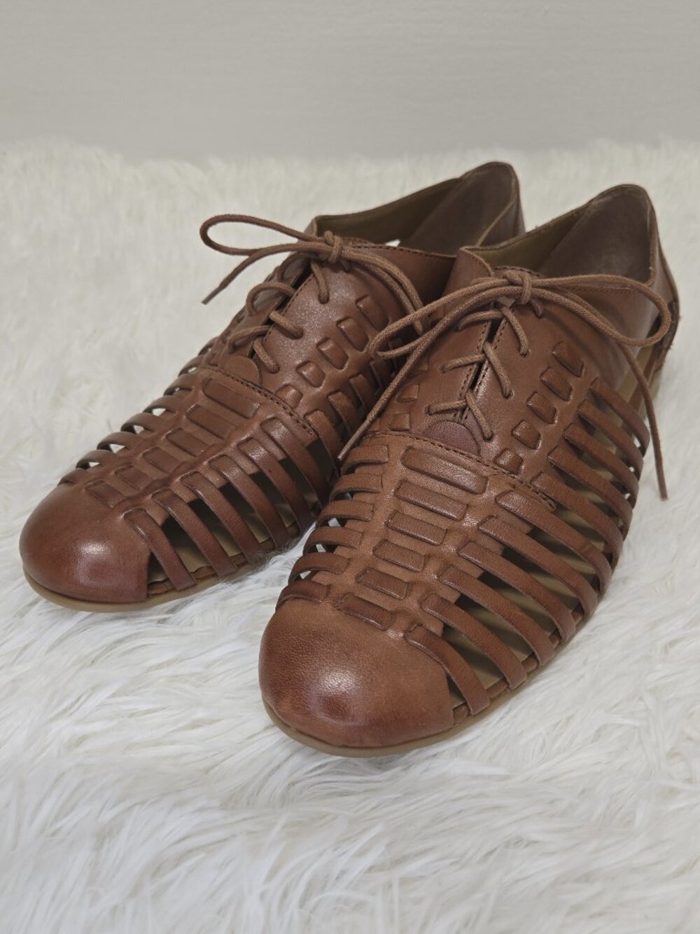 Franco Sarto Andrews woven leather huarache oxfords size 9 NWOB HTF